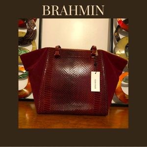 BRAHMIN Medium Camila Cranberry Rosehip Tote